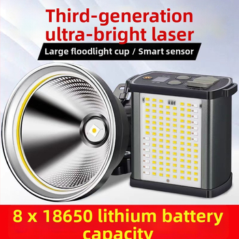 P90 LED челник, презареждаем, 20000mAh, 40W, алуминиев сплав, обхват на лъча до 500 м