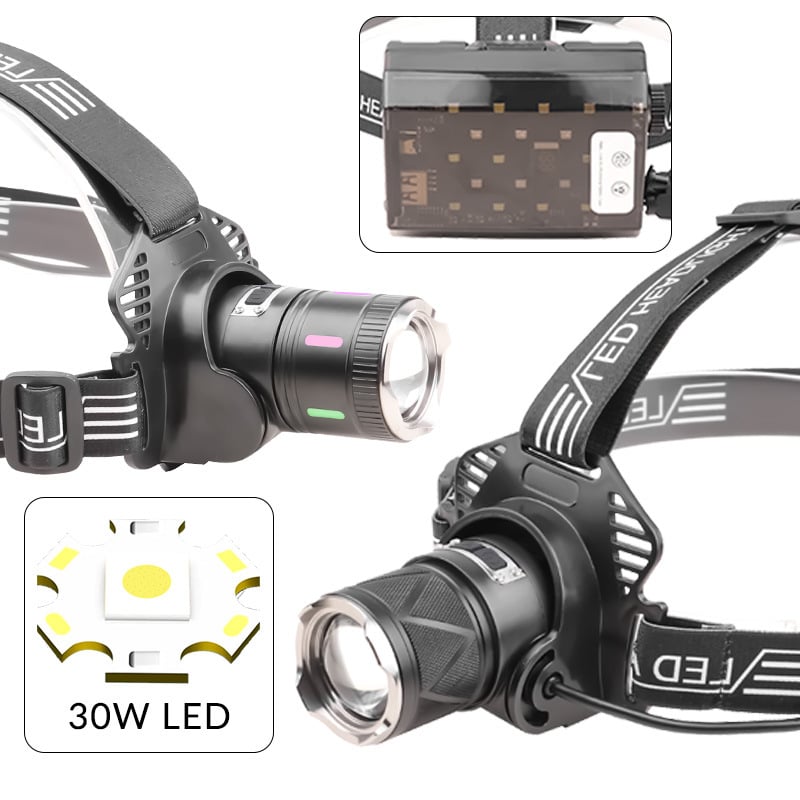 Punjiva LED čelna lampa s aluminijskim tijelom, 10W, 18650 baterija, USB punjenje, domet najmanje 500 m