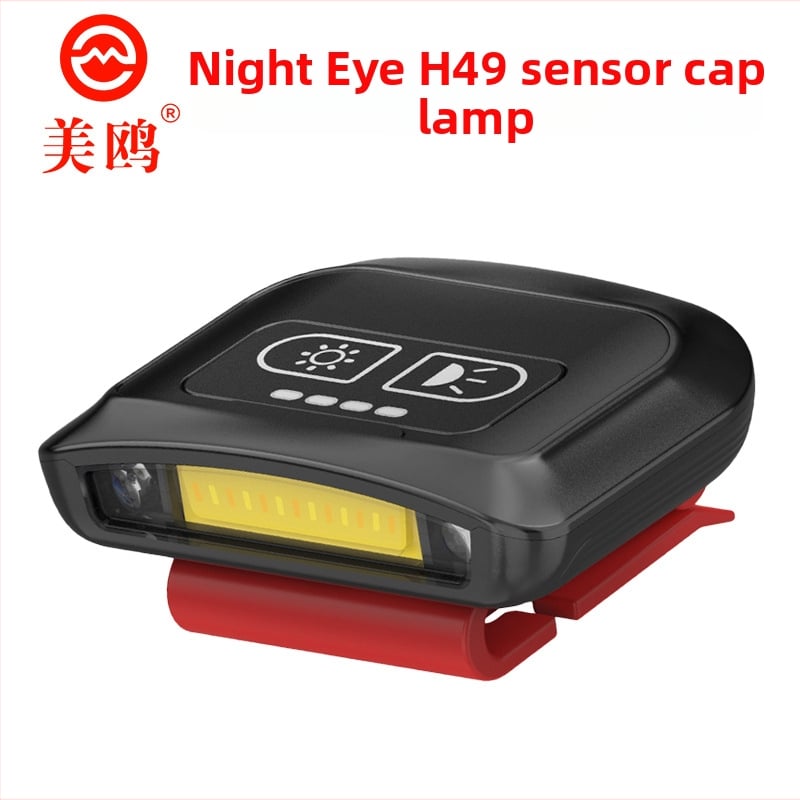 LED galvos žibintuvas naktinei žvejybai su jutikliu, įkraunamas, atsparus vandeniui, galingas apšvietimas