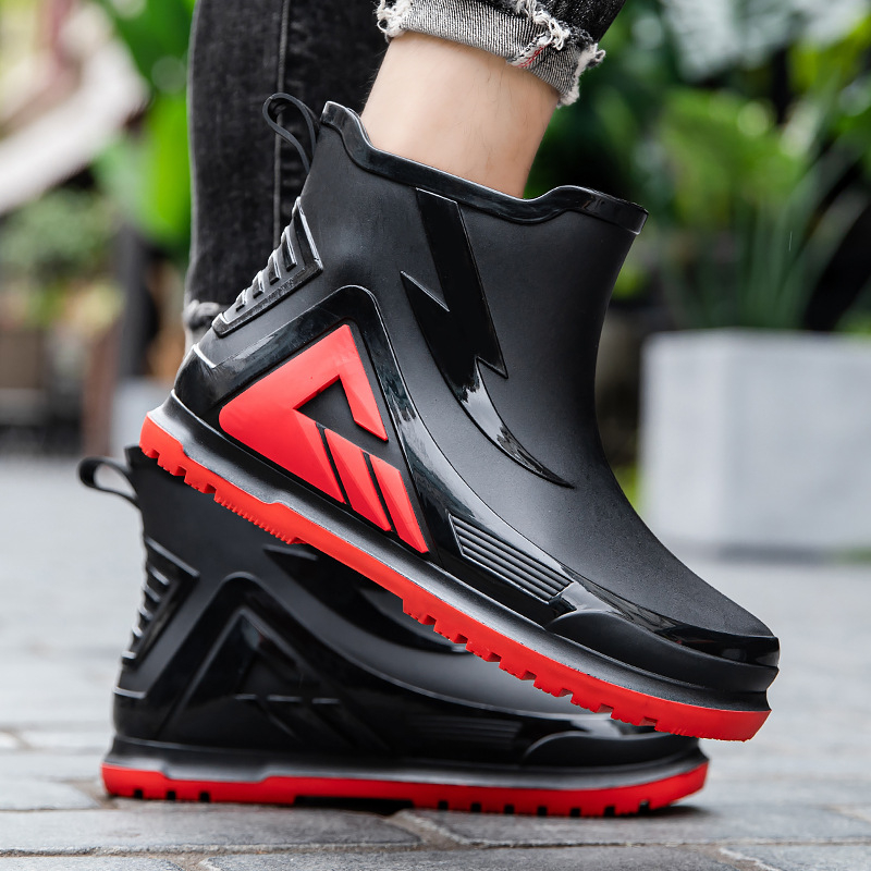 Unisex műanyag esőcsizmák – vízálló, csúszásmentes, vastag talpú, alacsony szárú, kültéri használatra és horgásatra