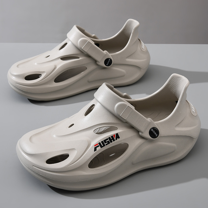 Beihan Платформени EVA сандали за мъже – дишащи, антихлъзгащи, плажни водни обувки, стил Баотоу