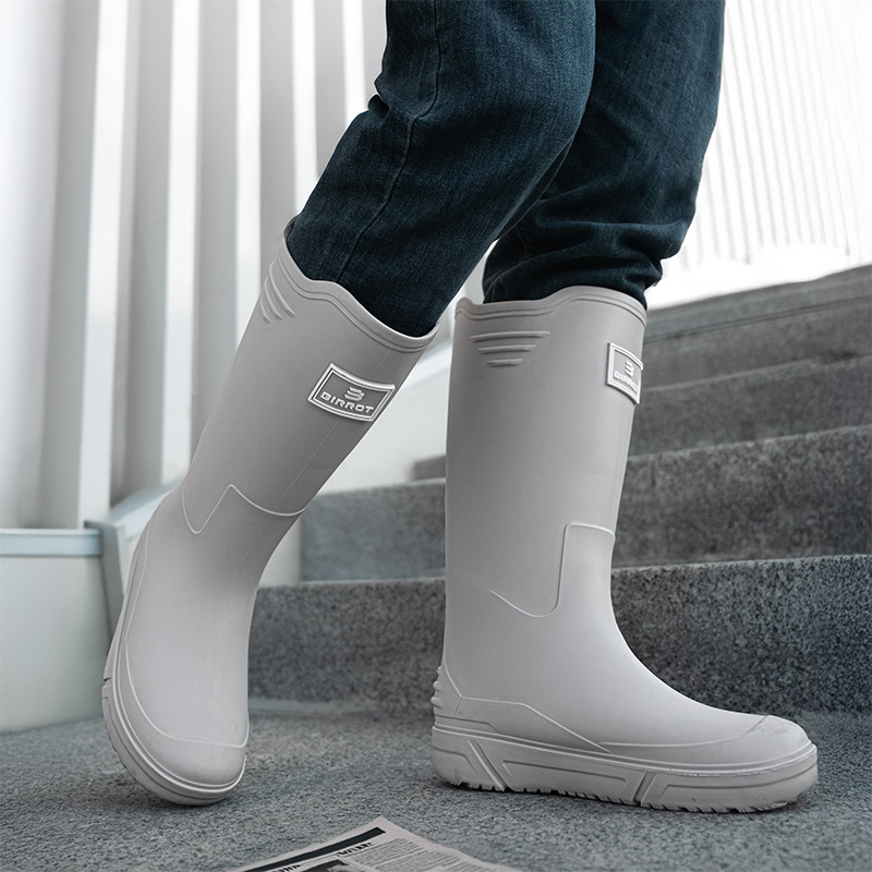 Дъждовни ботуши за мъже, висок маншет, PVC връх, пластмасова подметка, EVA стелка, подплата от мрежа