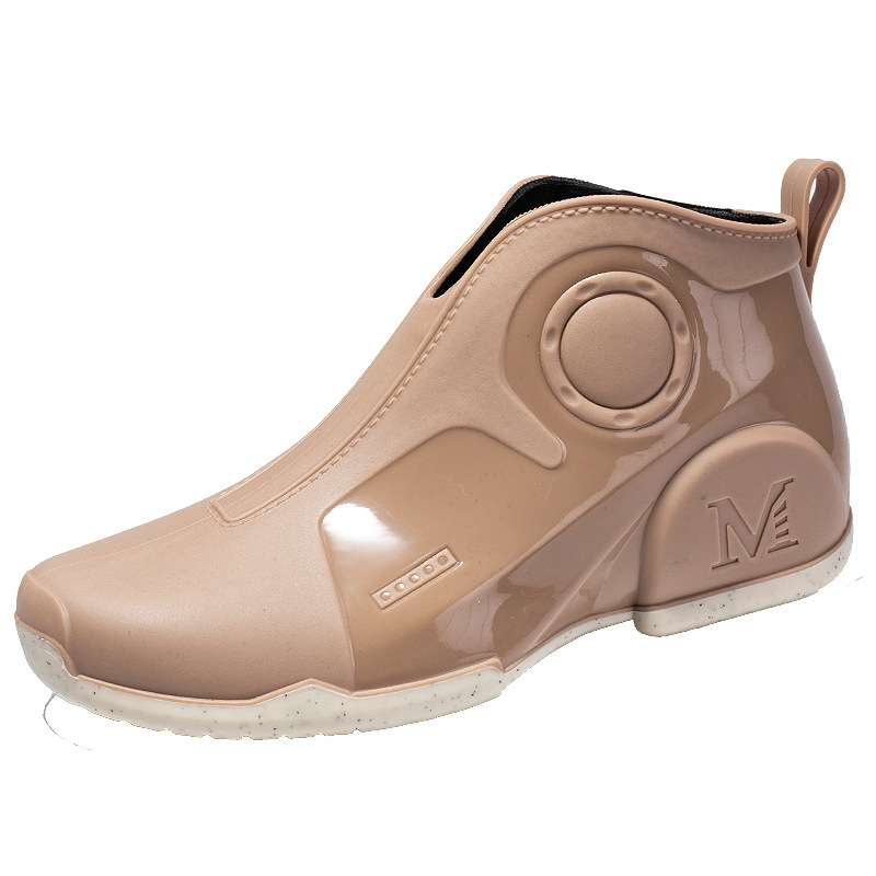 Мъжки водоустойчиви дъждовни ботуши — пластмасова горна част, пластмасова подметка, мрежеста подплата, EVA стелка, антихлъзгащ дизайн