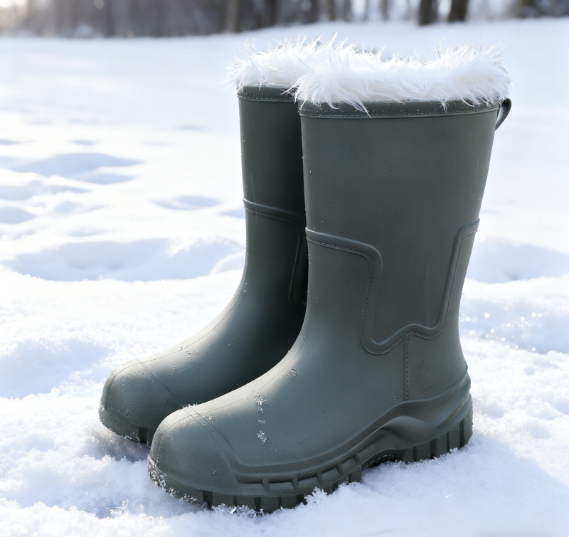 Férfi esőcsizmák - vízálló, csúszásmentes, PVC felső rész, belső műszőrme bélés, négy évszakos viselet