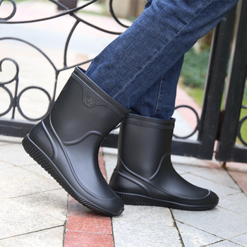 Мъжки дъждовни ботуши, средна височина (PVC горна част; EVA стелка; противохлъзгаща подметка; топли)