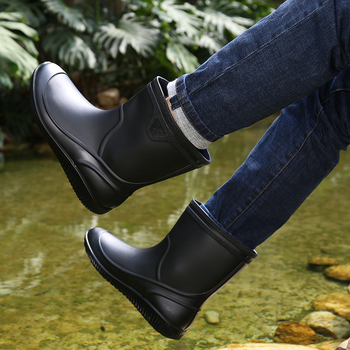 Мъжки дъждовни ботуши, средна височина (PVC горна част; EVA стелка; противохлъзгаща подметка; топли)