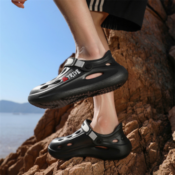 Ανδρικά υδάτινα πέδιλα με διατρήσεις για αερισμό, EVA επάνω μέρος και σόλα, αντιολισθητική προστασία δακτύλων, Καλοκαίρι 2024