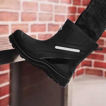 Muške čizme za kišu, PU gornji dio, PVC đon, vodonepropusne, protuklizne, srednje visoke za zimu