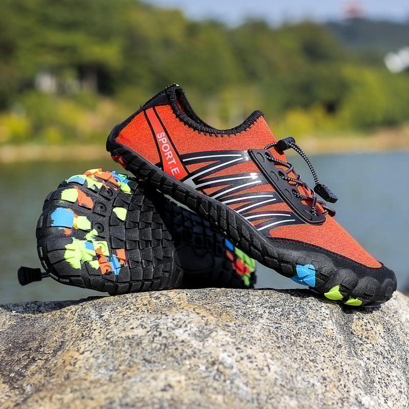 Riječne vodone cipele s elastičnim mrežastim gornjim dijelom, niski kroj, gumeni vanjski i srednji potplat, prozračne i izdržljive