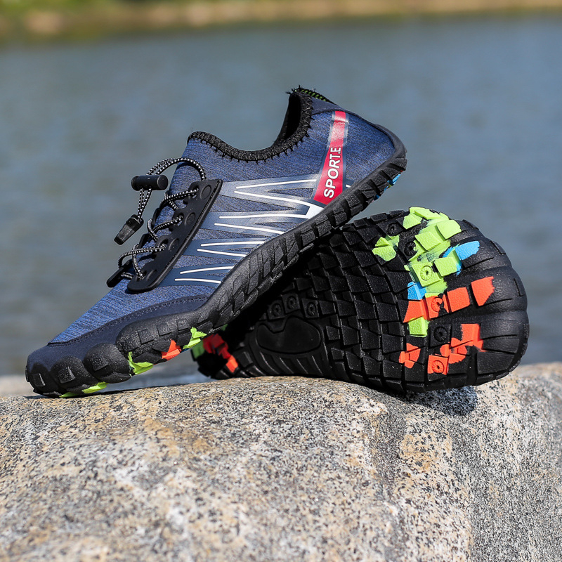 Riječne vodone cipele s elastičnim mrežastim gornjim dijelom, niski kroj, gumeni vanjski i srednji potplat, prozračne i izdržljive