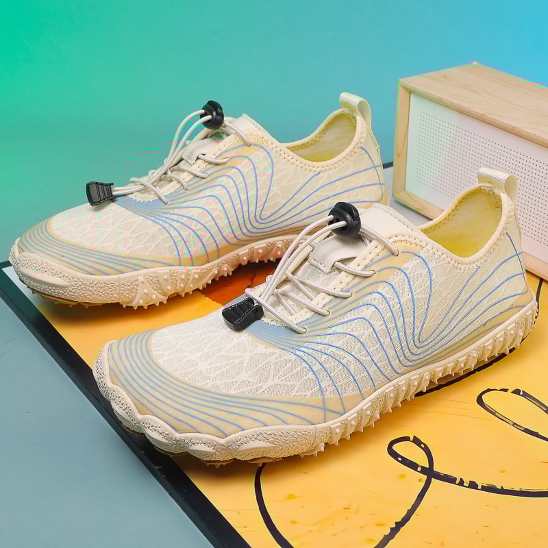 Unisex cipele za rijeke, prozračni mrežasti gornji dio, potplat od prirodne gume, prednje vezanje, niski kroj – pogodné za ribolov i planinarenje