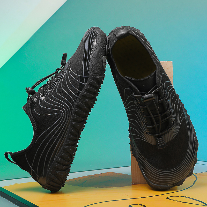 Unisex cipele za rijeke, prozračni mrežasti gornji dio, potplat od prirodne gume, prednje vezanje, niski kroj – pogodné za ribolov i planinarenje