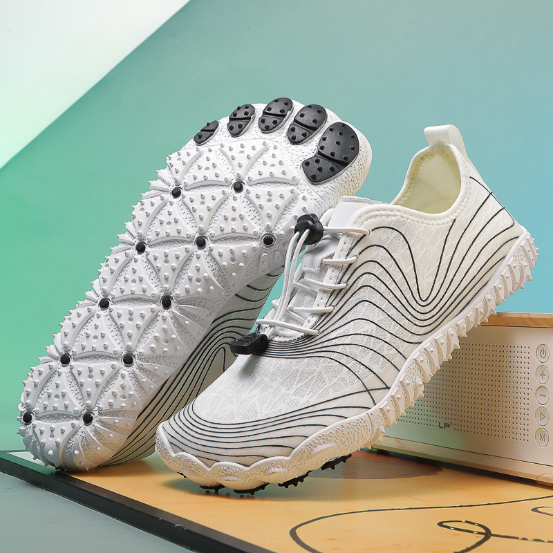 Unisex cipele za rijeke, prozračni mrežasti gornji dio, potplat od prirodne gume, prednje vezanje, niski kroj – pogodné za ribolov i planinarenje