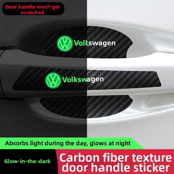 Durų dubenėlio rankenos lipdukas, anglies pluošto oda, automobilių logotipo stilius, lipnus montavimas, Keith