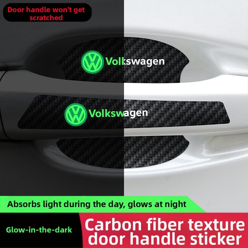 Lipire pentru mânerul bolului ușii, din piele cu fibră de carbon, stil logo auto, montaj adeziv, Keith