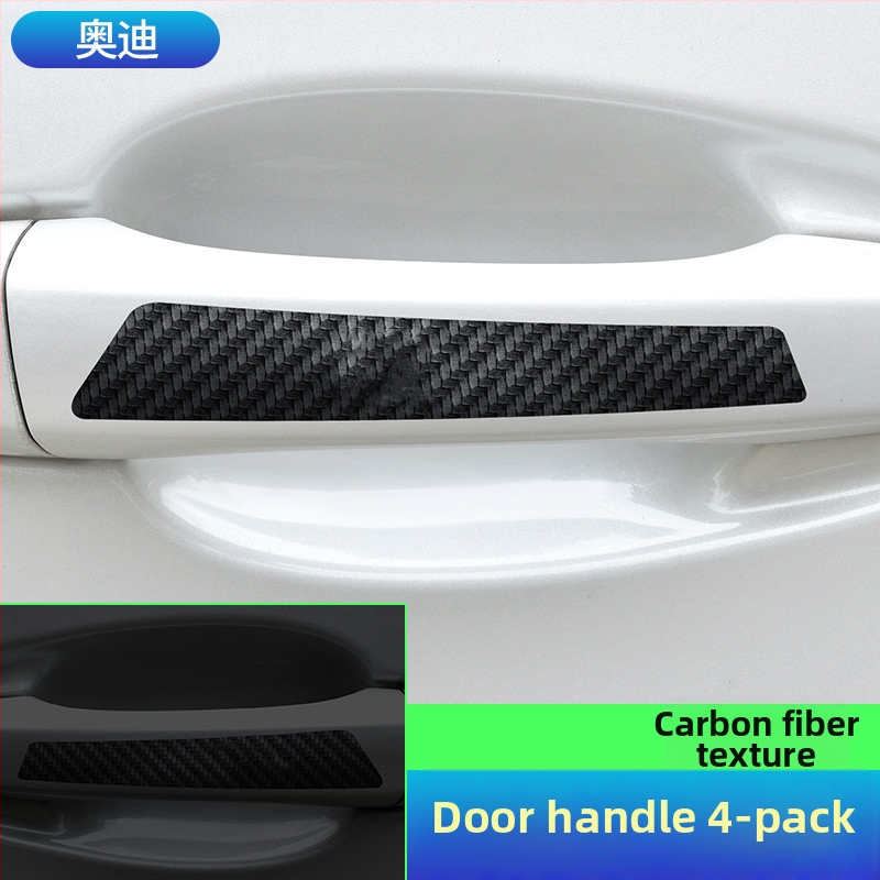 Durų dubenėlio rankenos lipdukas, anglies pluošto oda, automobilių logotipo stilius, lipnus montavimas, Keith