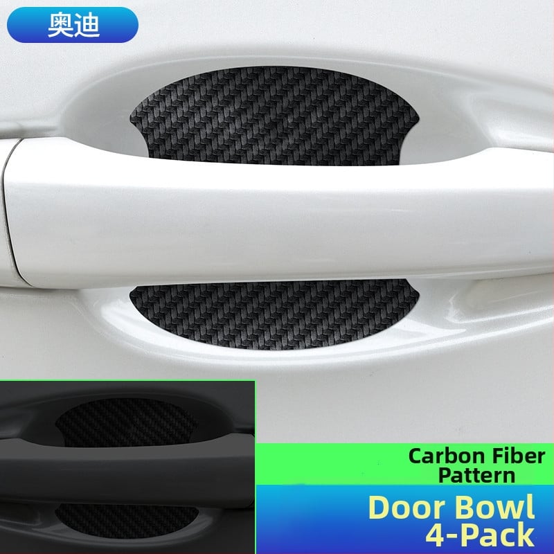 Durų dubenėlio rankenos lipdukas, anglies pluošto oda, automobilių logotipo stilius, lipnus montavimas, Keith