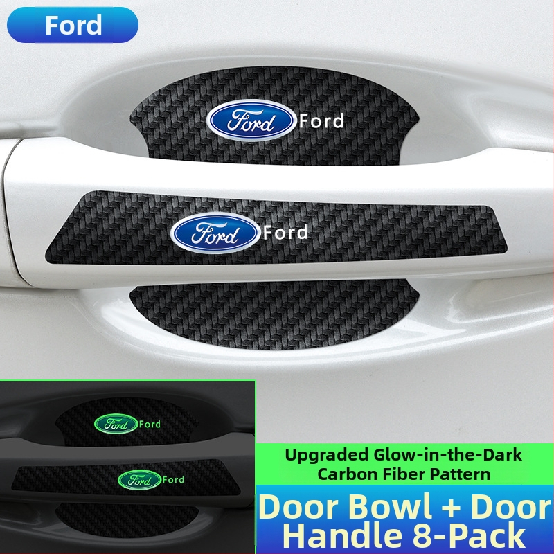 Durų dubenėlio rankenos lipdukas, anglies pluošto oda, automobilių logotipo stilius, lipnus montavimas, Keith