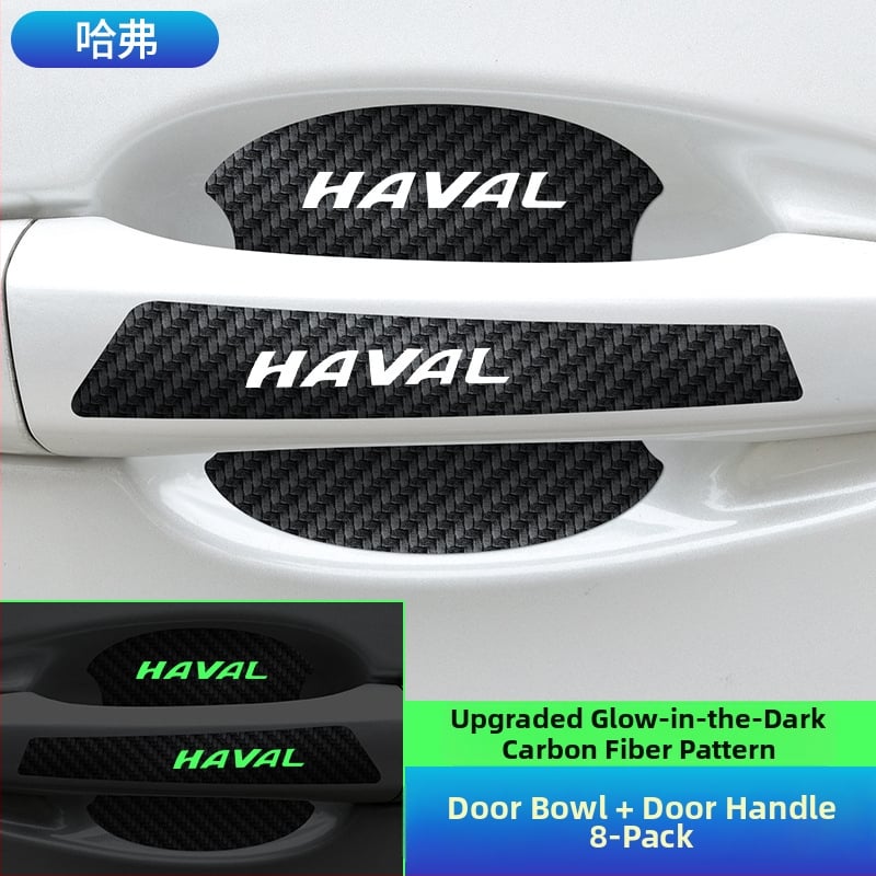 Durų dubenėlio rankenos lipdukas, anglies pluošto oda, automobilių logotipo stilius, lipnus montavimas, Keith