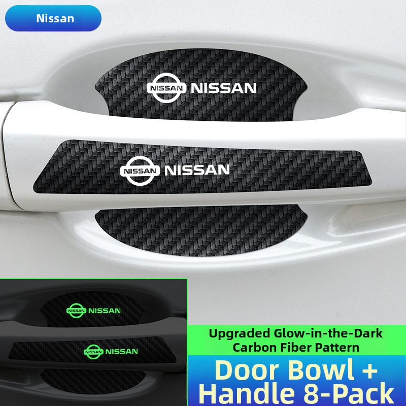 Durų dubenėlio rankenos lipdukas, anglies pluošto oda, automobilių logotipo stilius, lipnus montavimas, Keith