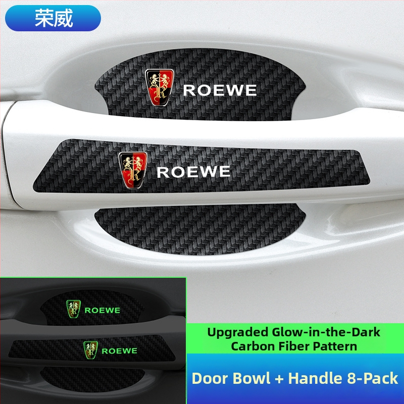 Durų dubenėlio rankenos lipdukas, anglies pluošto oda, automobilių logotipo stilius, lipnus montavimas, Keith