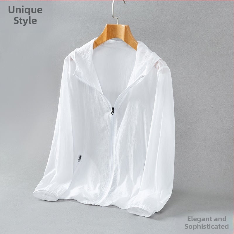 Яке с качулка, ултралеко дишащо мрежесто, SPF30 защита, свободна кройка, преден цип.