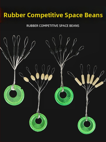 Galvenās makšķerēšanas līnijas komplektam piederumi - olīve formas space bean, augstas kvalitātes gumija