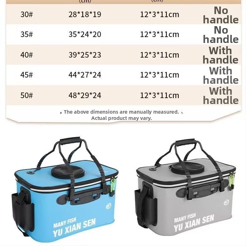 EVA sulankstoma žvejybos dėžė gyviems žuvims – apsauga, storesnis indas, daugiafunkcinė žvejybos įranga