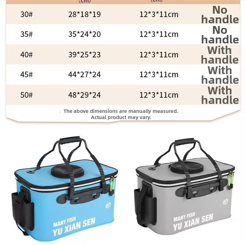 EVA sulankstoma žvejybos dėžė gyviems žuvims – apsauga, storesnis indas, daugiafunkcinė žvejybos įranga