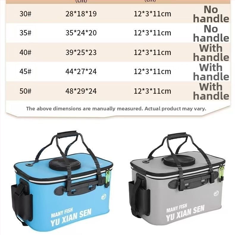 EVA sulankstoma žvejybos dėžė gyviems žuvims – apsauga, storesnis indas, daugiafunkcinė žvejybos įranga