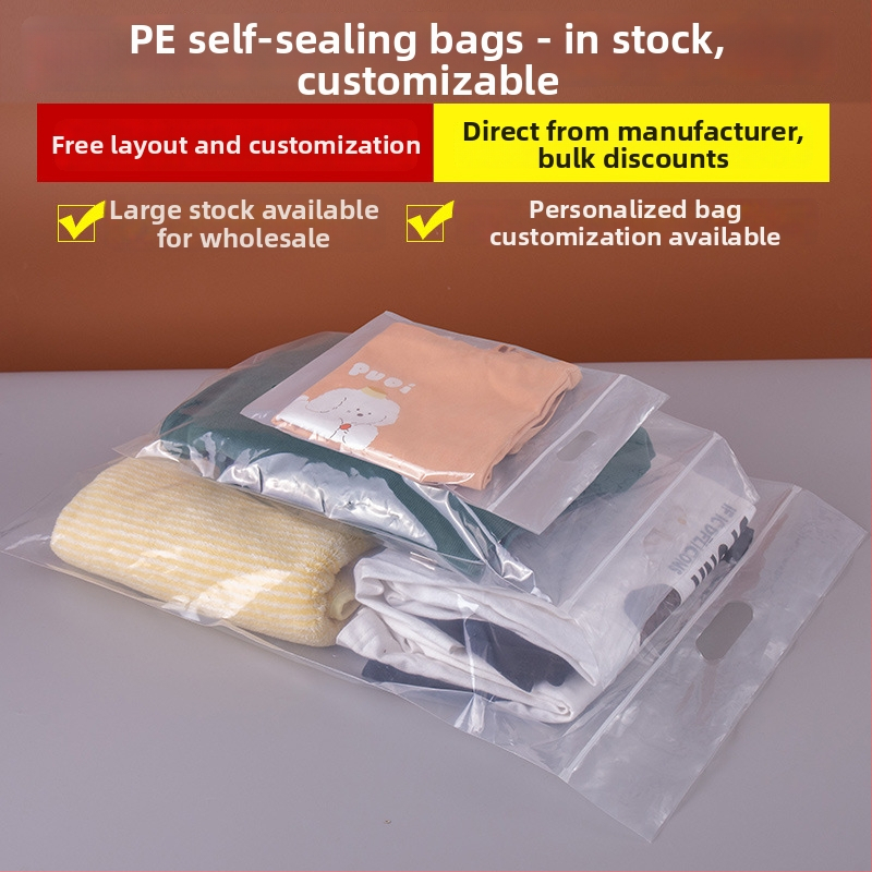 Stambesnė PE užtrauktukinė skaidri drabužių pakuotės maišas su kabinimo anga