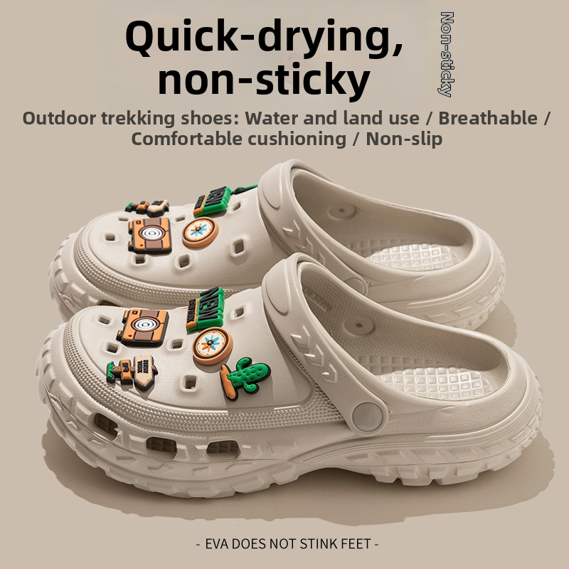 Meeste sandaalid - EVA ülemine ja tald, hingavad, veekindlad, libisemisvastased, süstimisvormitud tald, suvi 2025, ranna stiil, karikatuurimustr