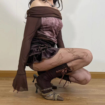 Nylon hálós harisnya bodysuit-stílusú fehérneművel, unisex, 90–95% nylon