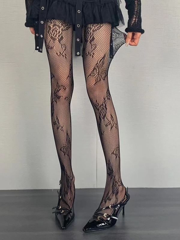 Nylon hálós harisnya bodysuit-stílusú fehérneművel, unisex, 90–95% nylon