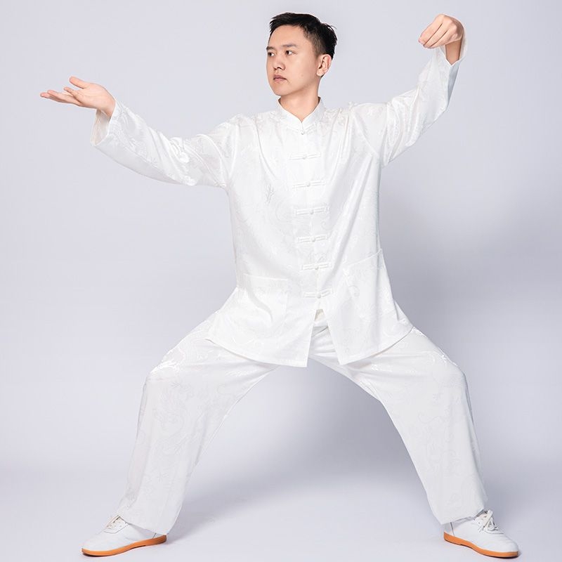 Tai Chi trening kostim, corduroy tkanina s udjelom lana, muški, proljeće-ljeto