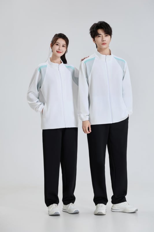 Яке за упражнения и тренировки по бойни изкуства – Унисекс, дълъг ръкав, стойка яка, смес полиестер-еластан 92%/8%