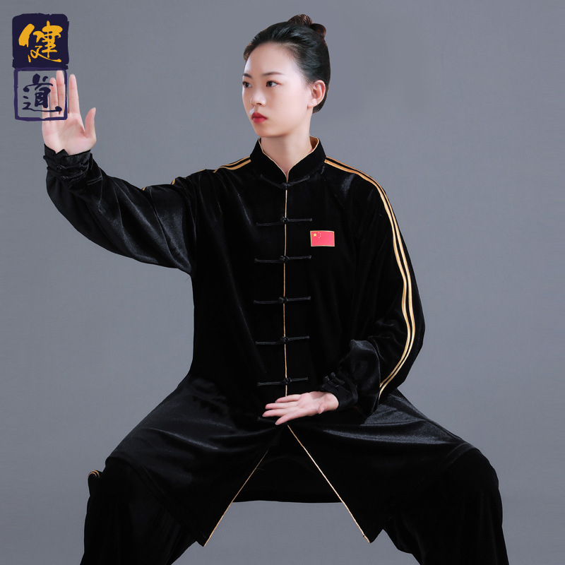 Tai Chi trening kostim, unisex, južno-korejski baršun, 95% poliester, 5% spandeks, za odrasle
