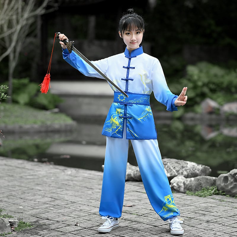 Dječja Tai Chi uniforma – Unisex, za učenike osnovne i srednje škole, mješavina kemijskih vlakana s 98% spandex, podstava pamuk