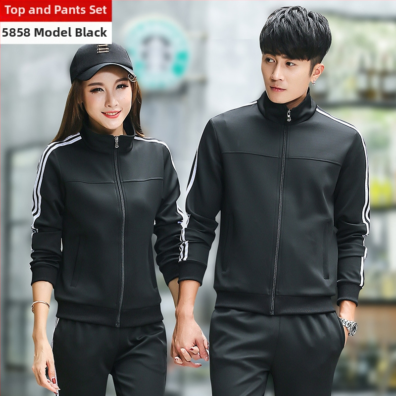 Unisex patogus sportinis kostiumas pavasariui ir rudeniui, ilga rankovė su aukštu kaklu ir ilgos kelnės su spauda, poliesteris 95%