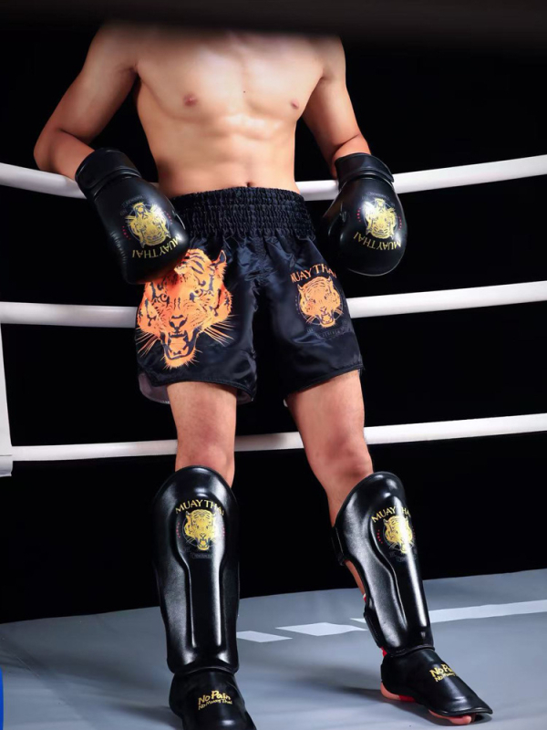 MMA borilačke šorceve s motivom tigrove glave, unisex, 100% poliester, podstava od kemijskih vlakana, za sanda
