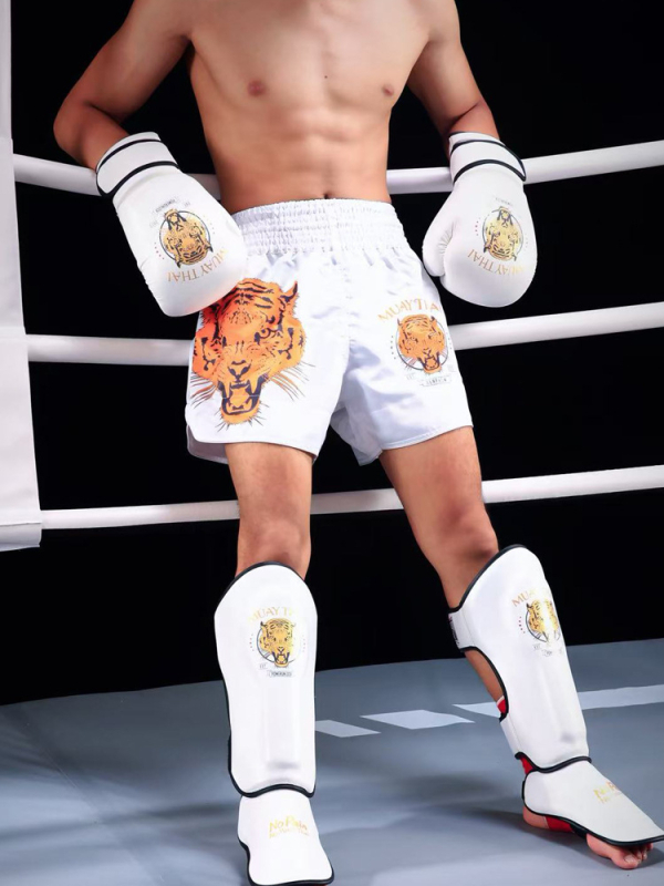 MMA borilačke šorceve s motivom tigrove glave, unisex, 100% poliester, podstava od kemijskih vlakana, za sanda