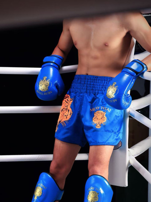 MMA borilačke šorceve s motivom tigrove glave, unisex, 100% poliester, podstava od kemijskih vlakana, za sanda