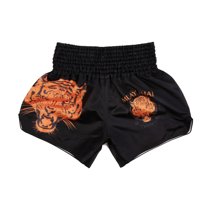 MMA borilačke šorceve s motivom tigrove glave, unisex, 100% poliester, podstava od kemijskih vlakana, za sanda