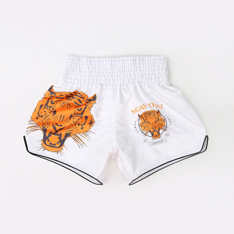 MMA borilačke šorceve s motivom tigrove glave, unisex, 100% poliester, podstava od kemijskih vlakana, za sanda