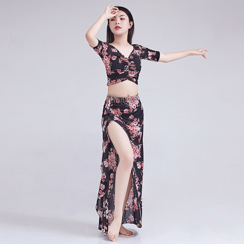 Set za vježbanje Belly dance s floralnim printom, vitkiji kroj, proljeće-ljeto orijentalna izvedba