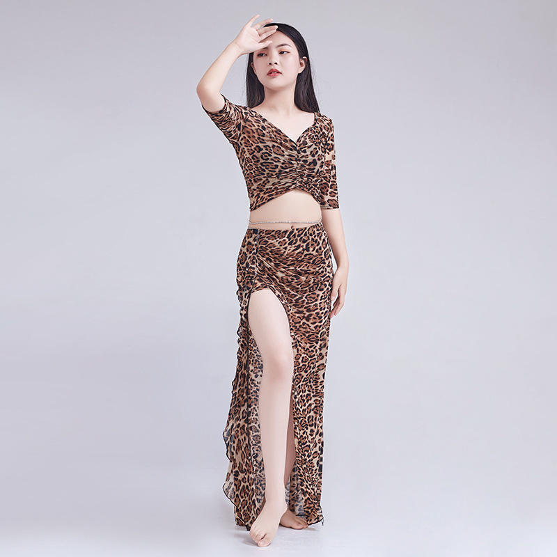 Set za vježbanje Belly dance s floralnim printom, vitkiji kroj, proljeće-ljeto orijentalna izvedba