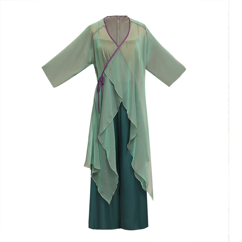 Klasični plesni kostim za izvedbu s prozirnim slojem, ženski scenski kostim, smjesa kemijskih vlakana, 60% poliester, podstava Mulberry Silk