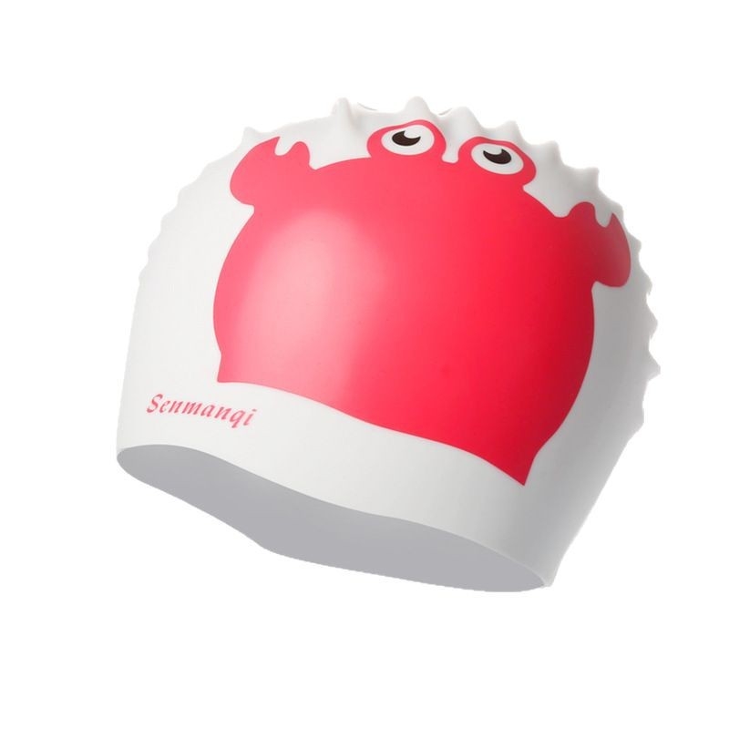 Șapcă de înot din silicon, cu model desen animat, pentru adulți, cod produs A38832, potrivită pentru înot și activități în apă