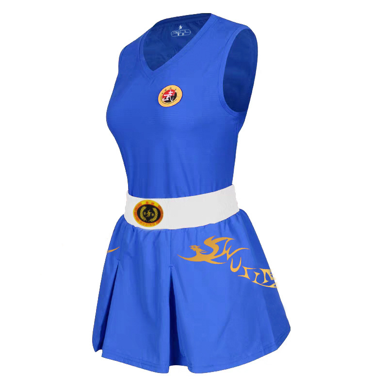 Unisex sanda apmācību komplekts ar Drakona un Feniksa apdruku, bez piedurknēm, apaļš kakls, Cupro šķiedru maisījums