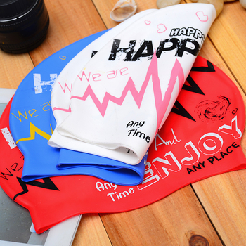 Șapcă de înot din silicon, imprimeu graffiti, pentru adulți, impermeabilă, unisex